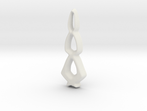 Dewdrops Pendant - 32mm in White Natural Versatile Plastic