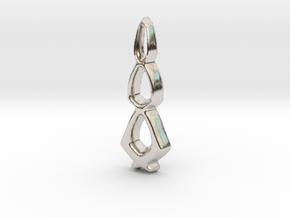 Dewdrops Pendant - 32mm in Rhodium Plated Brass