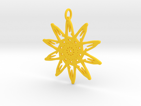 Sunflower Pendant - 46mm in Yellow Processed Versatile Plastic