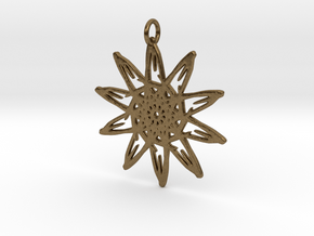 Sunflower Pendant - 46mm in Natural Bronze