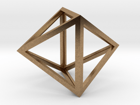 Octahedron Pendant in Natural Brass