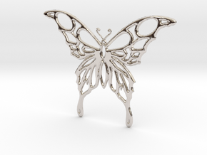 Butterfly 1 in Rhodium Plated Brass