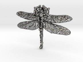 Dragonfly 3 in Fine Detail Polished Silver