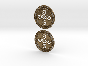 Symbol Of Creation Earring Pair Aztec in Natural Bronze