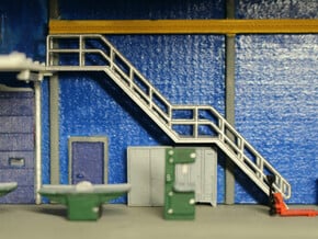 N Scale Stairs H=30.8mm in Smooth Fine Detail Plastic