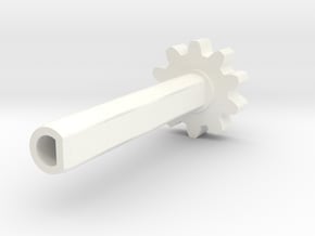 TM02 Shaft Geared V1 in White Processed Versatile Plastic