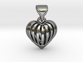 Coeur en cage in Polished Silver (Interlocking Parts)