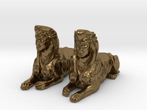 Pair of Sphinx Statues in Natural Bronze