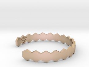 Geometric Hex Bracelet S-XL in 14k Rose Gold Plated Brass: Small