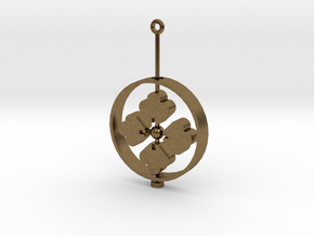 Family Emblem: Hanabishi (Single) in Natural Bronze (Interlocking Parts)