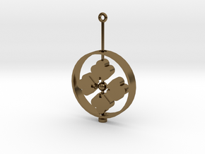 Family Emblem: Hanabishi (Single) in Polished Bronze (Interlocking Parts)