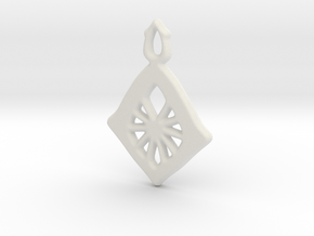 Diamond Web Pendant in White Natural Versatile Plastic: Small
