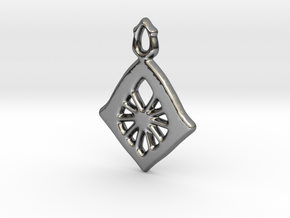 Diamond Web Pendant in Fine Detail Polished Silver: Small
