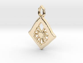 Diamond Web Pendant in 14k Gold Plated Brass: Small