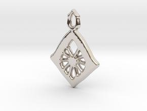 Diamond Web Pendant in Rhodium Plated Brass: Small