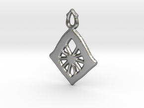 Diamond Web Pendant in Natural Silver: Large