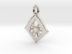 Diamond Web Pendant in Rhodium Plated Brass: Large