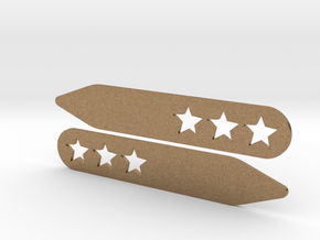 Collar stays: 3 Stars  in Natural Brass