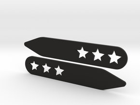 Collar stays: 3 Stars  in Black Natural Versatile Plastic