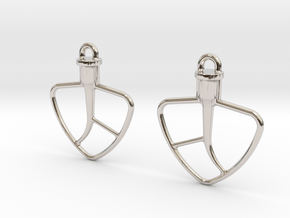 Kitchenaid-Style Mixer Earrings in Rhodium Plated Brass