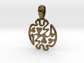 Gye Nyame Hearts - Pendant in Polished Bronze