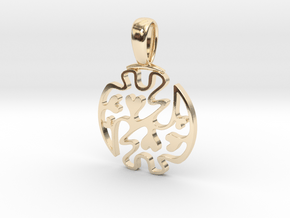 Gye Nyame Hearts - Pendant in 14k Gold Plated Brass