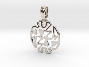 Gye Nyame Hearts - Pendant in Rhodium Plated Brass