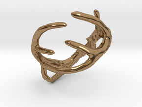 Antler Ring Size 12 - 22mm ID in Natural Brass