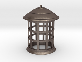 1/6 Scale TARDIS Lamp w/ Bottom Hole v.2 in Polished Bronzed Silver Steel