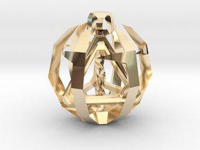 Tetrahedron in 14k Gold Plated Brass