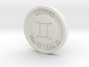 Gemini Coin in White Natural Versatile Plastic