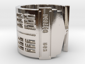 Dr. Who Tardis Overturned Ring in Platinum