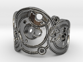 Dr. Who Gallifreyan Ring in Polished Silver: 8 / 56.75