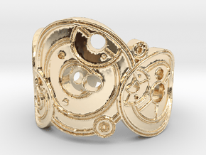 Dr. Who Gallifreyan Ring in 14k Gold Plated Brass: 8 / 56.75