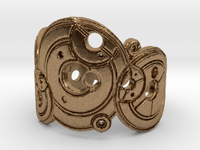 Dr. Who Gallifreyan Inversed Ring in Natural Brass