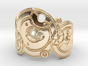 Dr. Who Gallifreyan Inversed Ring in 14k Gold Plated Brass