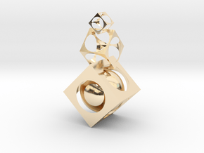Square ball in 14K Yellow Gold