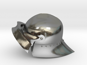 Playmobil - 15th century sallet with open visor in Polished Silver