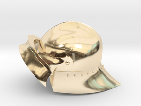 Playmobil - 15th century sallet with open visor in 14K Yellow Gold