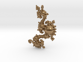 Kleinian Pearls Fractal Pendant in Natural Brass