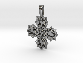 1475 medieval cross pendant in Polished Silver