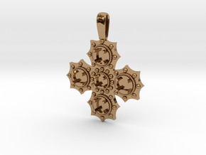1475 medieval cross pendant in Polished Brass