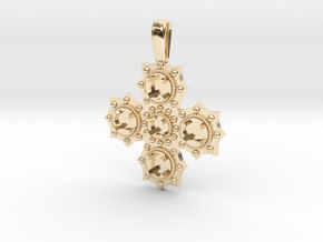 1475 medieval cross pendant in 14K Yellow Gold