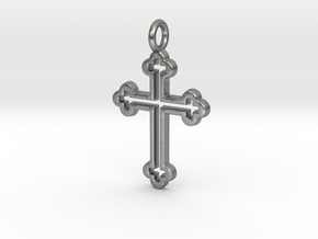 Classic Cross 3 Pendant in Natural Silver