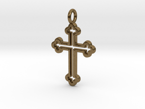 Classic Cross 3 Pendant in Natural Bronze