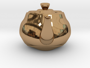 Nizaro T Pot Design10 in Polished Brass: Small