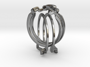 Holistic Ring interlocking metal in Polished Silver (Interlocking Parts)