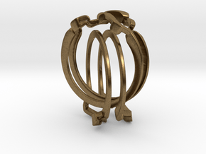Holistic Ring interlocking metal in Natural Bronze (Interlocking Parts)