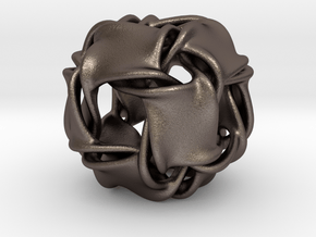 Cubocta-ducov (no holes) in Polished Bronzed Silver Steel