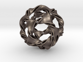 Dodeca-ducov (no holes) in Polished Bronzed Silver Steel